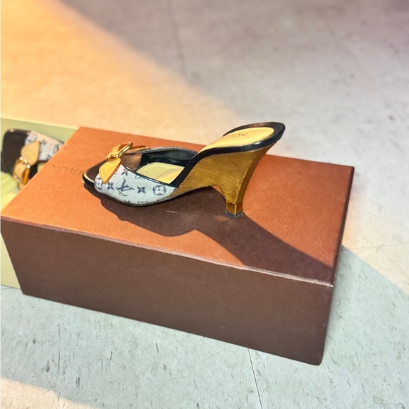 Vintage Louis Vuitton Denim Monogram Mules - Picture 5 of 5
